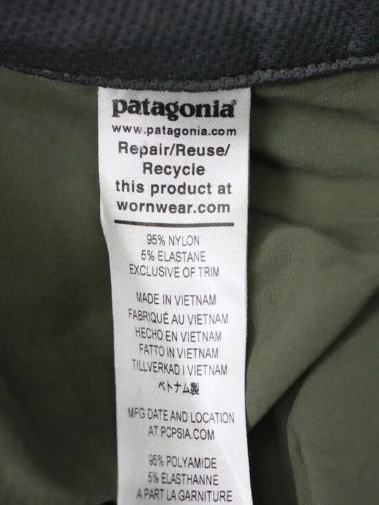 Patagonia Quandary Pants Mens 34x32 Green Cargo Pocket Drawstring Nylon Stretch - Picture 12 of 14